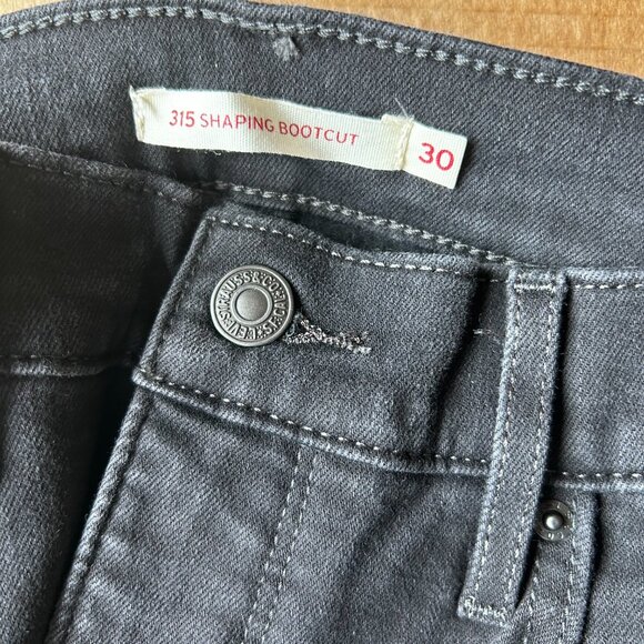 Share Levi's 315 Shaping Bootcut Women's Jeans Mid Rise Black Denim Size 10 W30 - Picture 8 of 12
